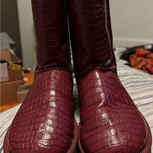 UGG Burgundy Shearling Lined Boots